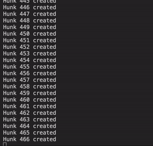 Hunks being generated in the terminal